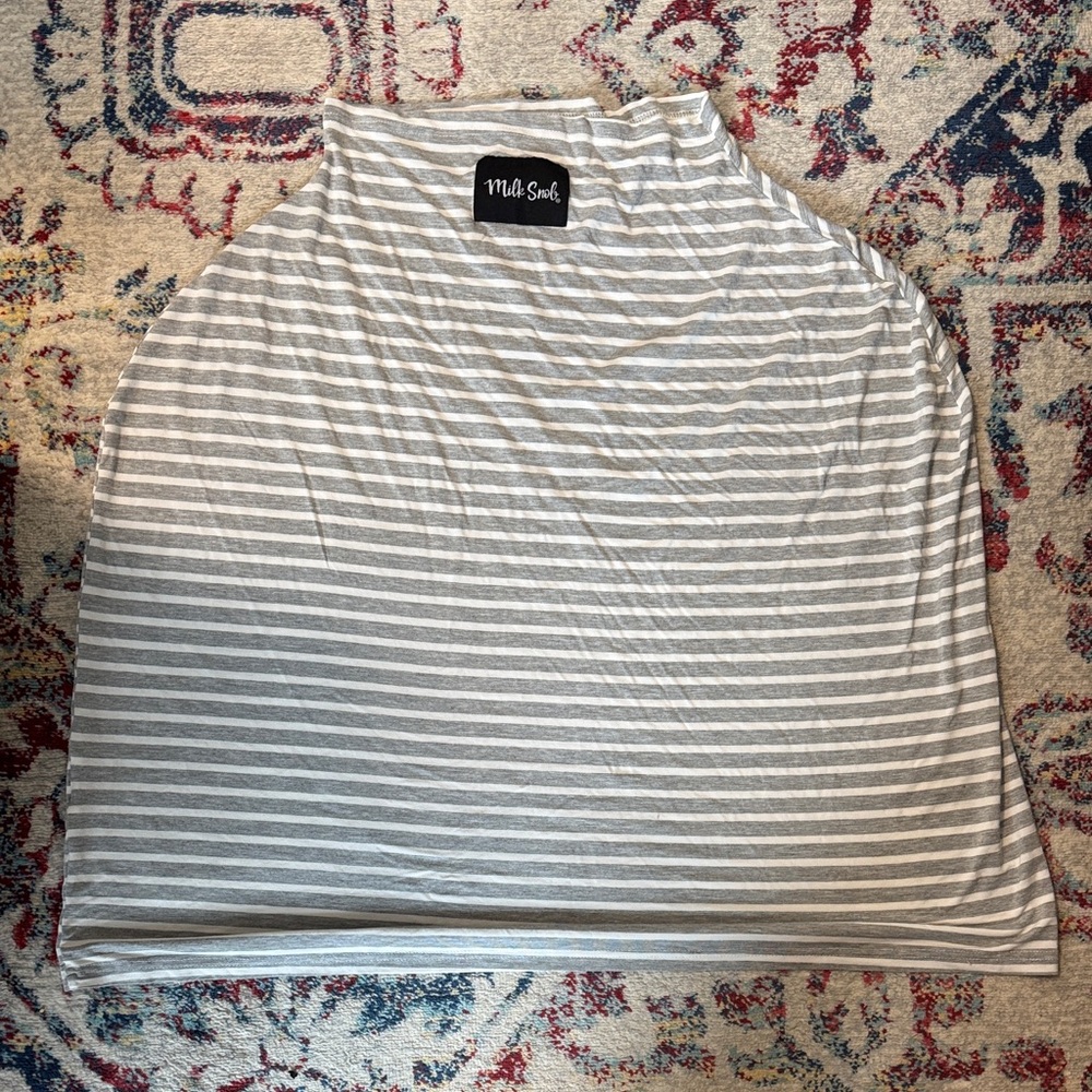 Milk Snob Gray & White Striped Nursing Cover